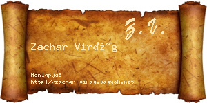 Zachar Virág névjegykártya